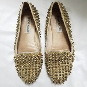 Steve madden studly gold flats